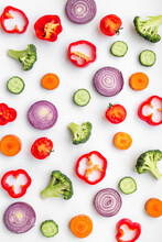 Seamless Pattern Of Vegetables Ingredients For Cooking