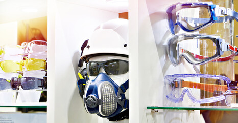 Wall Mural - Safety goggles and mask for workers in store