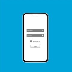 Wall Mural - log in screen. mobile application interface, registration form with login and password. website ui w