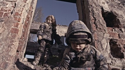 Children without a home, apocalypse, war