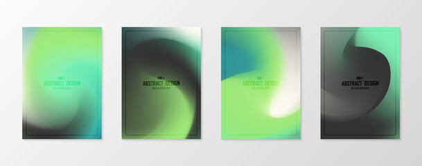 Wall Mural - Abstract gradient template set A4 cover letter design.