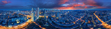 Frankfurt Am Main 360° Aerial Night Skyline