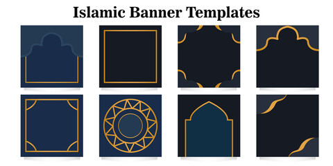 Wall Mural - Set of islamic banner templates. blank banner. ramadan, eid, fitr, adha banner templates