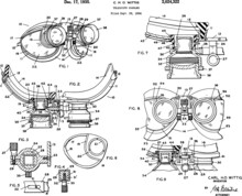 1934 Vintage Telescope Goggles Blueprint Patent Art.