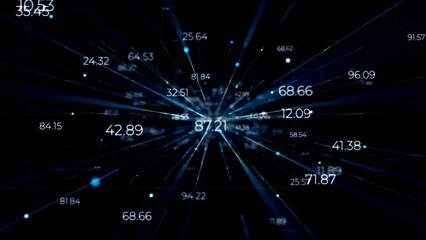 Wall Mural - flying numbers