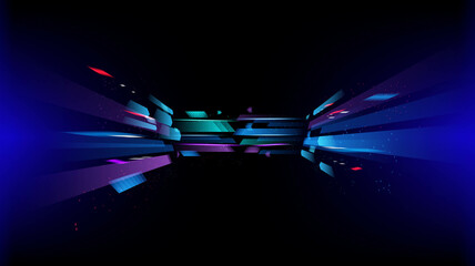 Wall Mural - abstract background technology high speed racing for sports of long exposure light on black backgrou
