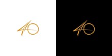 Modern And Elegant Number 40 Logo Design