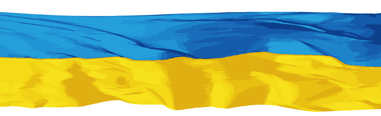 Wall Mural - Flag of Ukraine on the blue sky.