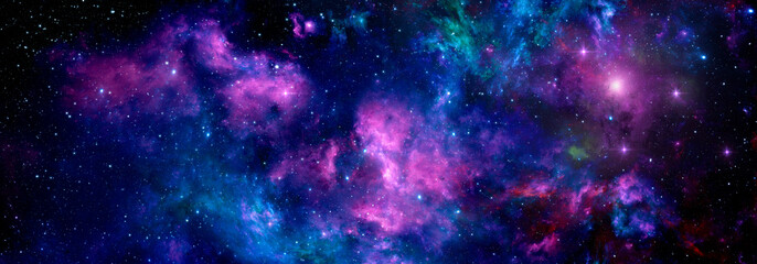 Wall Mural - colorful cosmic background with stars and nebulae