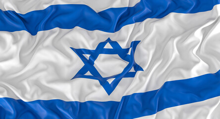 Wall Mural - Israeli flag with folds.