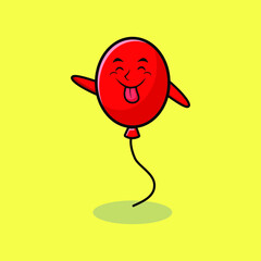 Cute cartoon mascot character Balloon with flashy expression in cute style for t-shirt, sticker, logo element