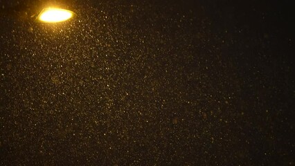 Wall Mural - Night time snow concept. Snowflakes, snowfall on winter time. Rain storm, wind and dark night.