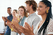 © Nicola K/peopleimages.com - That was a brilliant presentation. Cropped shot of a group of young coworkers applauding with enthusiasm.