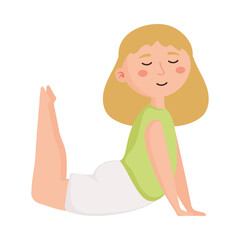 Sticker - golden hair girl practicing yoga