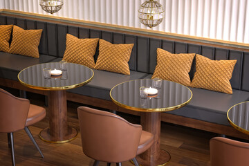 Wall Mural - 3d render of cafe restaurant bar