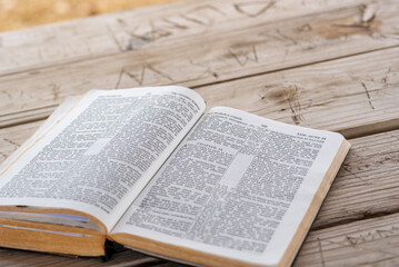 Wall Mural - old book bible on a table