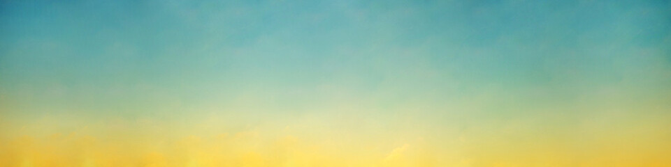 sunset sun in the blue sky panorama