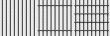 Black Realistic Metal Prison Bars. Detailed Jail Cage, Prison Iron Fence. Criminal Background Mockup. Creative Vector Illustration.