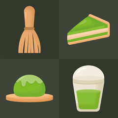 Poster - four matcha icons