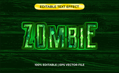 Wall Mural - zombie 3d text effect with scary and horror theme. typography template for zombie tittle game or film.