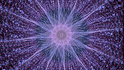 Wall Mural - abstract complicated spiral floats and evolves on dark space background then fades to black