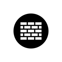 Sticker - Brick wall icon in black round