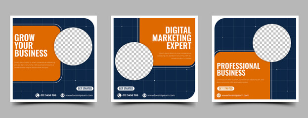 Wall Mural - Set of Business marketing promotion social media post template.