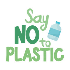 Poster - illustration of say no to plastic