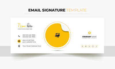 Email signature vector templates, Trendy email signature, Modern Professional awesome unique Corporate custom beautiful personal Office Email signature design template set with the layout,