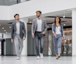 © ASDF - business colleagues are making steady progress on the office lobby