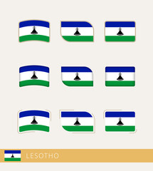 Canvas Print - Vector flags of Lesotho, collection of Lesotho flags.