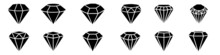 Diamond Icons Vector Set. Gemstone Illustration Sign Collection. Jewel Symbol.