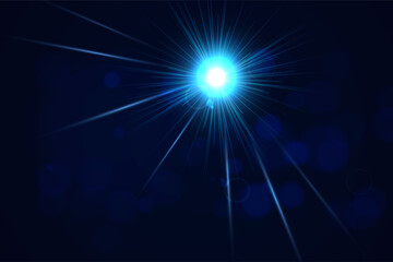 Wall Mural - Abstract Dark blue gradient background vector. Elegant blue dark background with shiny light and glowing glitter.
