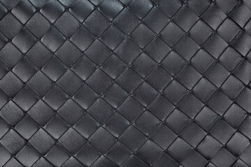 texture of braided genuine leather of excellent workmanship in a black color. a great background for