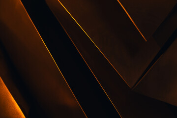 Golden metal industrial matallic dark abstract background for modern design in warm light