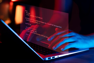 Wall Mural - programmers and cyber security technologies design websites and security in the social world, cyber 