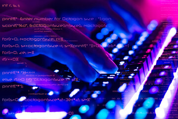 Wall Mural - programmers and cyber security technologies design websites and security in the social world, cyber 