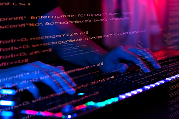 Wall Mural - programmers and cyber security technologies design websites and security in the social world, cyber 