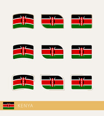 Wall Mural - Vector flags of Kenya, collection of Kenya flags.