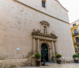 Wall Mural - A view towards the cathedral in the centre of Alicante on a spring day