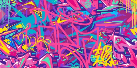 Wall Mural - Abstract Colorful Urban Street Art Graffiti Style Vector Illustration Background Template