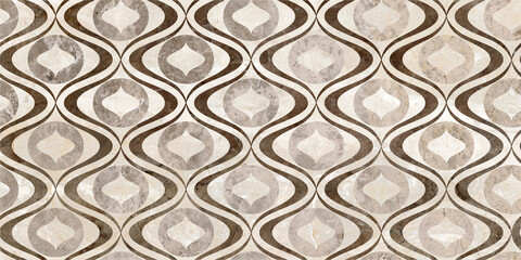 Wall Mural - marble mosaic background in beige tones with seamless pattern