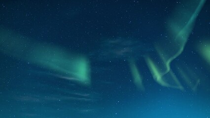 Wall Mural - Aurora Borealis Green Loop Winter Sky Northern Lights