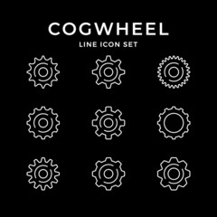 Wall Mural - Set line icons of cogwheel