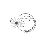 Fototapeta Dmuchawce - Dandelion flower logo and symbol design vector illustration template