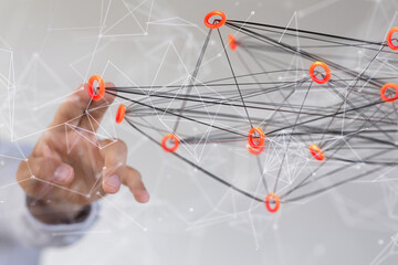 conference digital network and data concept 3d