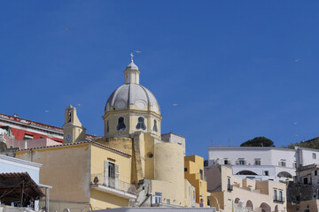 Canvas Print - Daylight view of beautiful Procida in sunny summer day, Procida Island, Italy