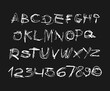 Dirty grunge lettering font. Vector alphabet