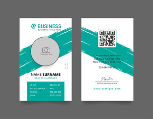 Wall Mural - professional id card template with an author photo place | office id card layout | employee id card 
