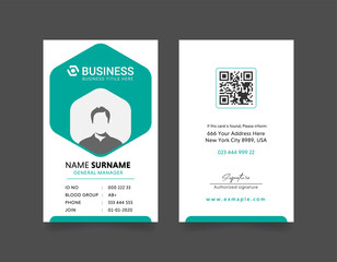 Wall Mural - Modern ID Card Template with an author photo place | Office Id Card Layout design | Employee Id Card for Your Business or Company